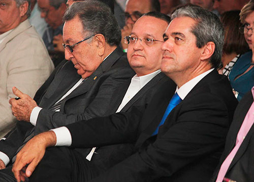 Governador Pedro Taques e presidente da Famato, Rui Prado durante Cresce MT, no Cenarium Rural